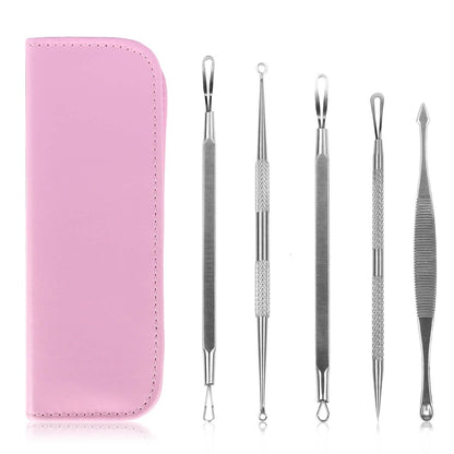 5-Piece Set: Blackhead Remover Kit Stainless Steel Popping Zit Remover DailySale