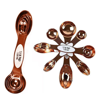 5-Piece Set: Copper Dual-Sided Stackable Magnetic Measuring Spoons DailySale