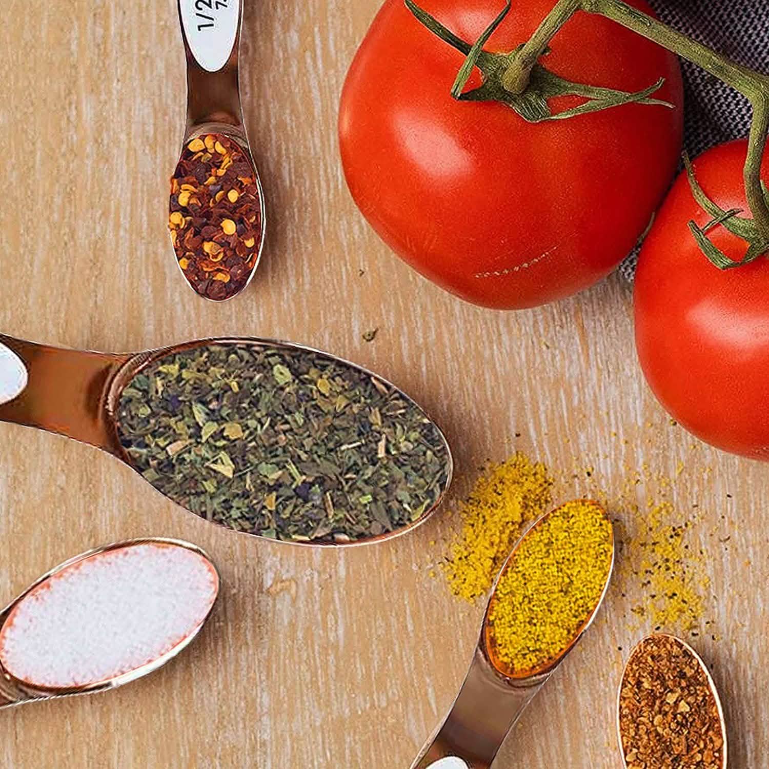 5-Piece Set: Copper Dual-Sided Stackable Magnetic Measuring Spoons DailySale