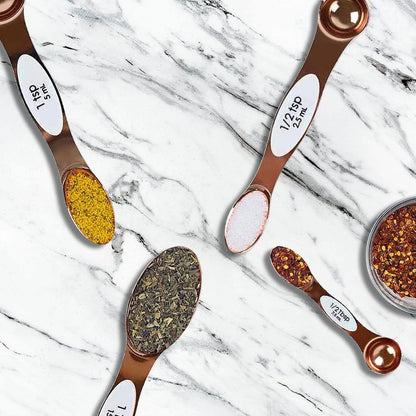 5-Piece Set: Copper Dual-Sided Stackable Magnetic Measuring Spoons DailySale