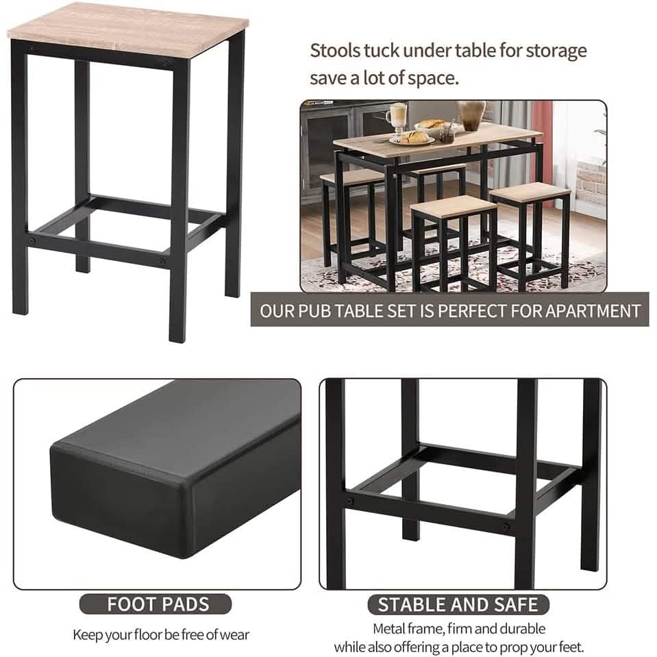 5-Piece Set: Kitchen Table and Chairs Set DailySale