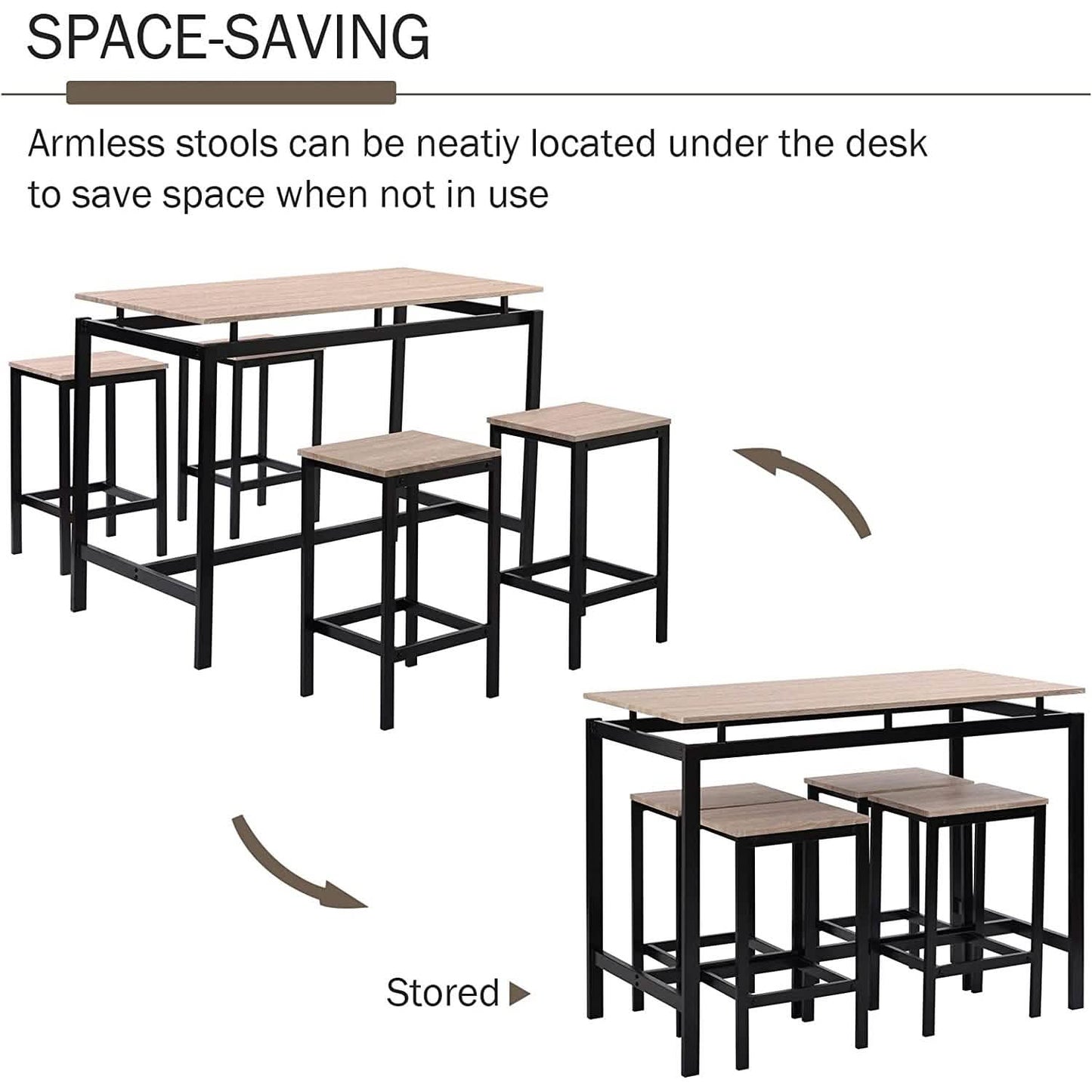 5-Piece Set: Kitchen Table and Chairs Set DailySale