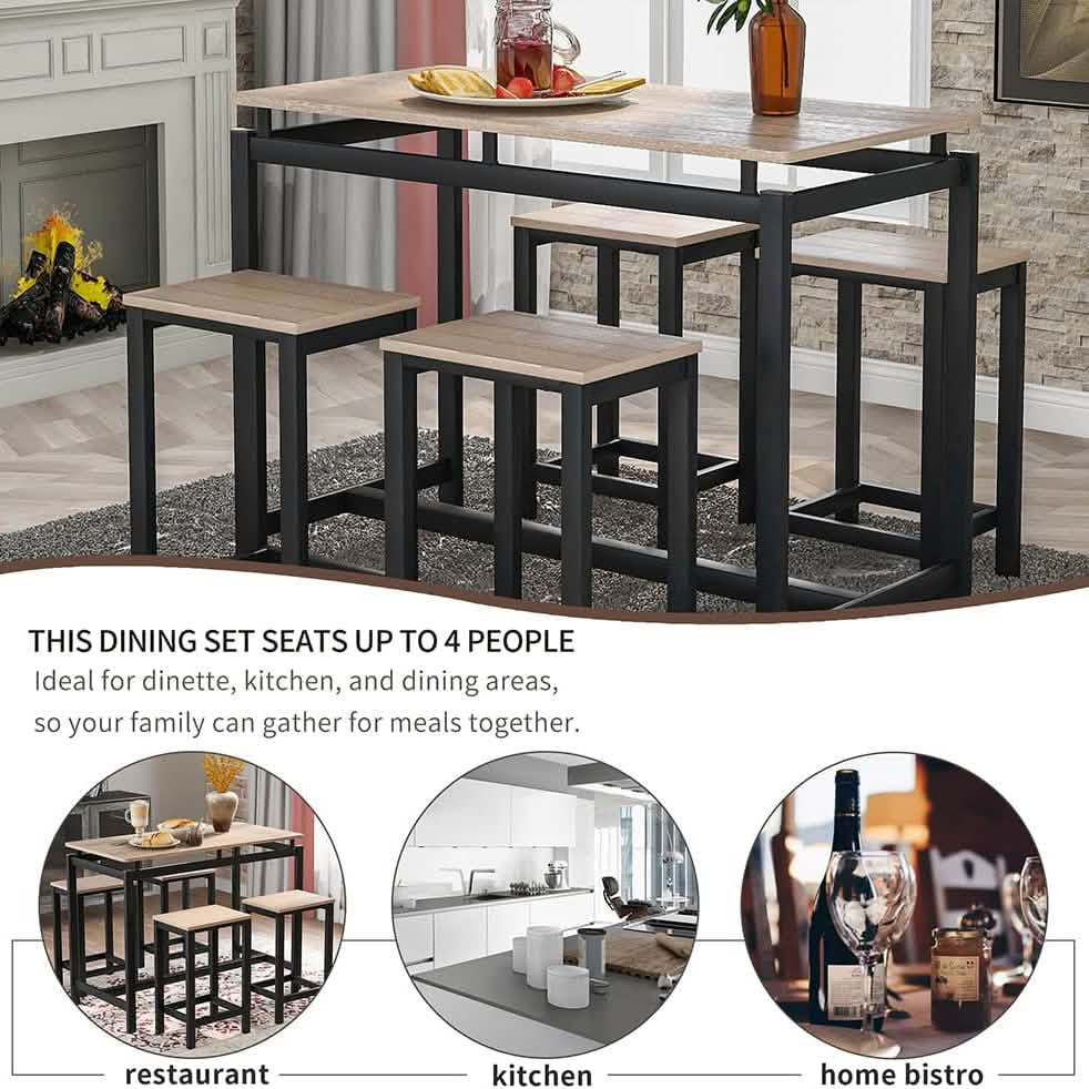 5-Piece Set: Kitchen Table and Chairs Set DailySale