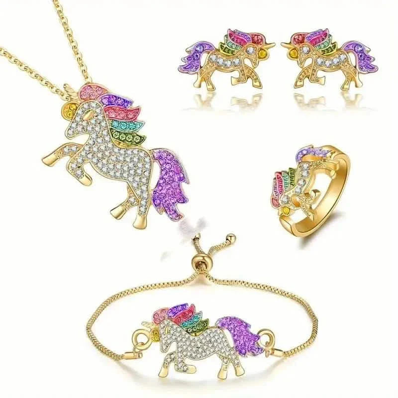 5-Piece Set: Pendant Necklace, Bracelet, Earrings, Ring Set Decoration Accessories DailySale