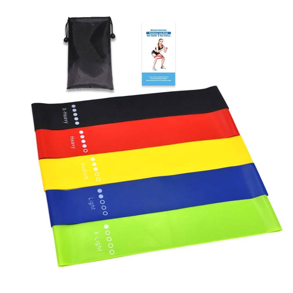 5-Piece Set: Resistance Loop Exercise Bands DailySale