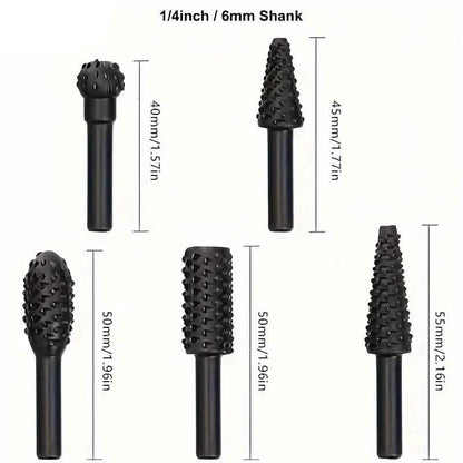 5-Piece Set: Wood Carving File Rasp Drill Bit DailySale