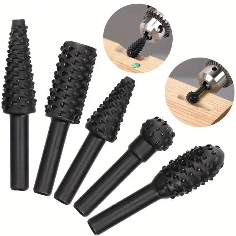 5-Piece Set: Wood Carving File Rasp Drill Bit DailySale