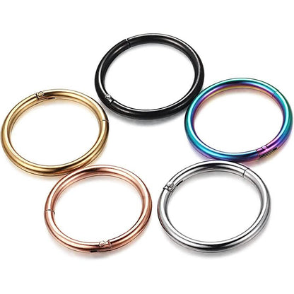5-Piece: Stainless Steel Septum Piercing Nose Hoop Ring DailySale