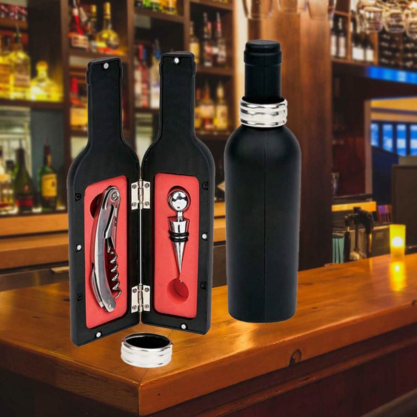 5-Piece: Wine Opener Set with Bottle-Shaped Case DailySale