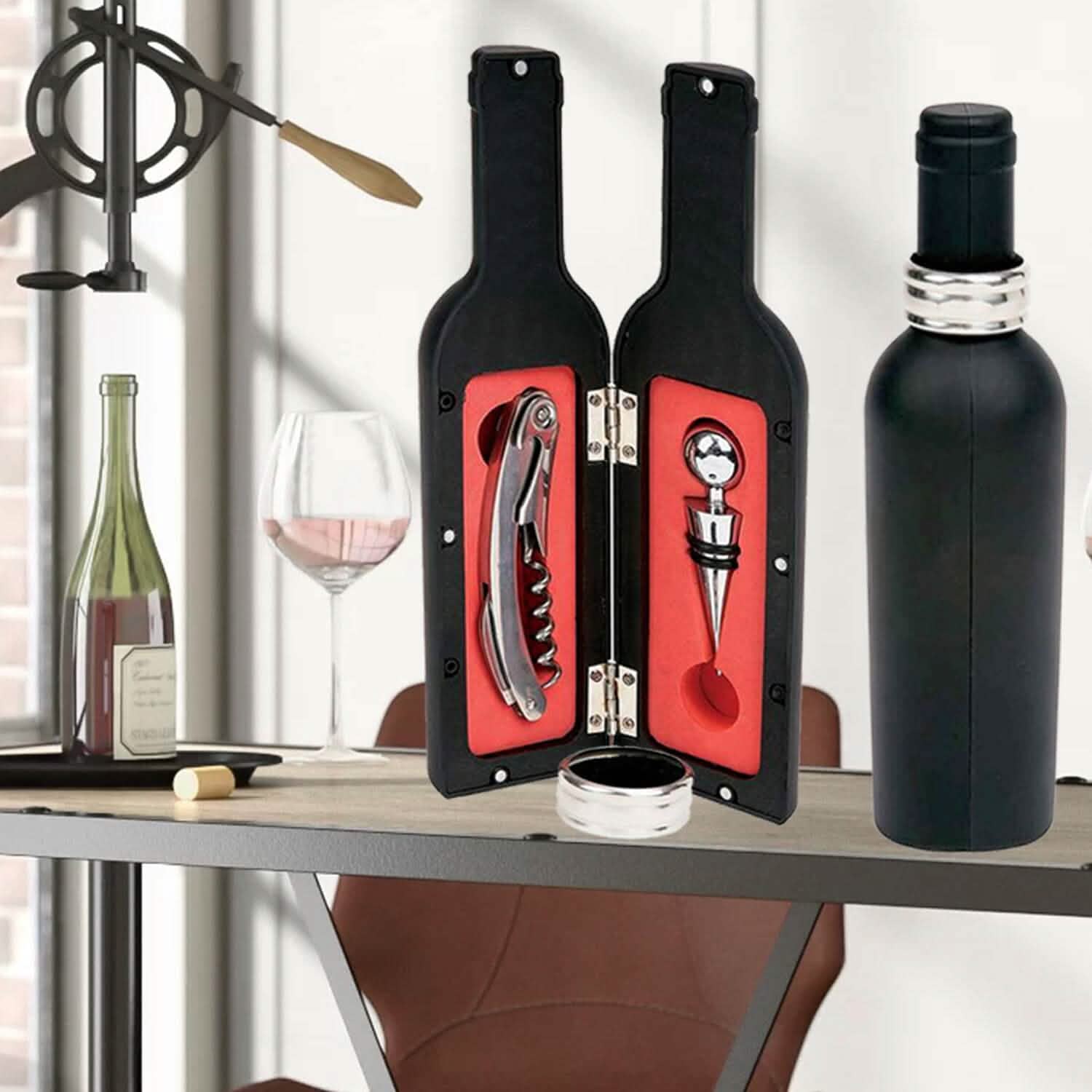 5-Piece: Wine Opener Set with Bottle-Shaped Case DailySale
