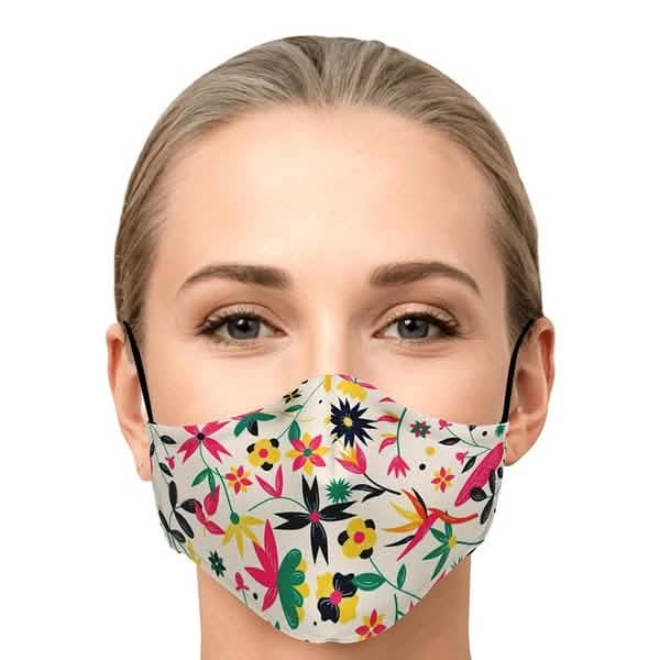 5-Pieces: Fashion Cotton Face Mask Floral Print Half Face Mouth Muffle Masks Health DailySale