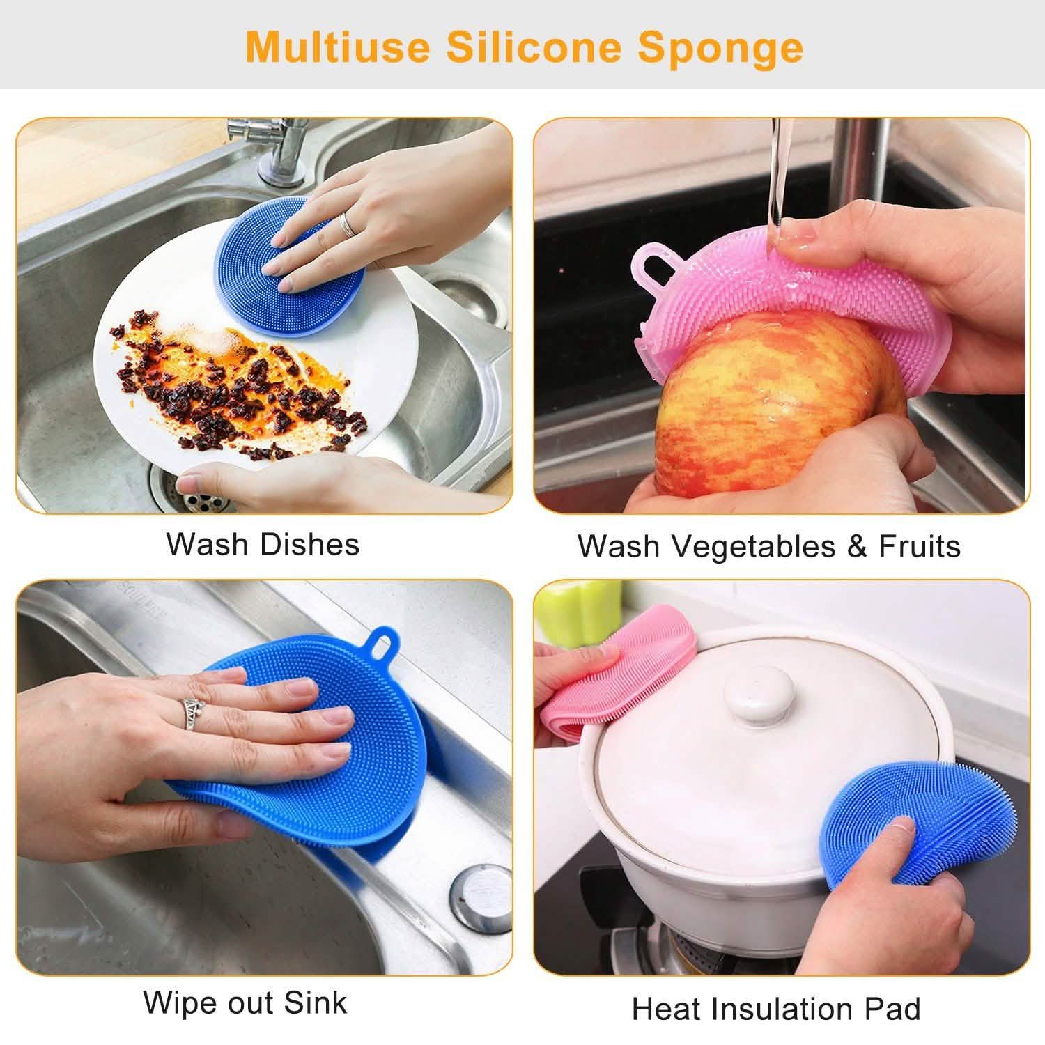 5-Pieces: Kitchen Cleaning Silicone Scrubber DailySale