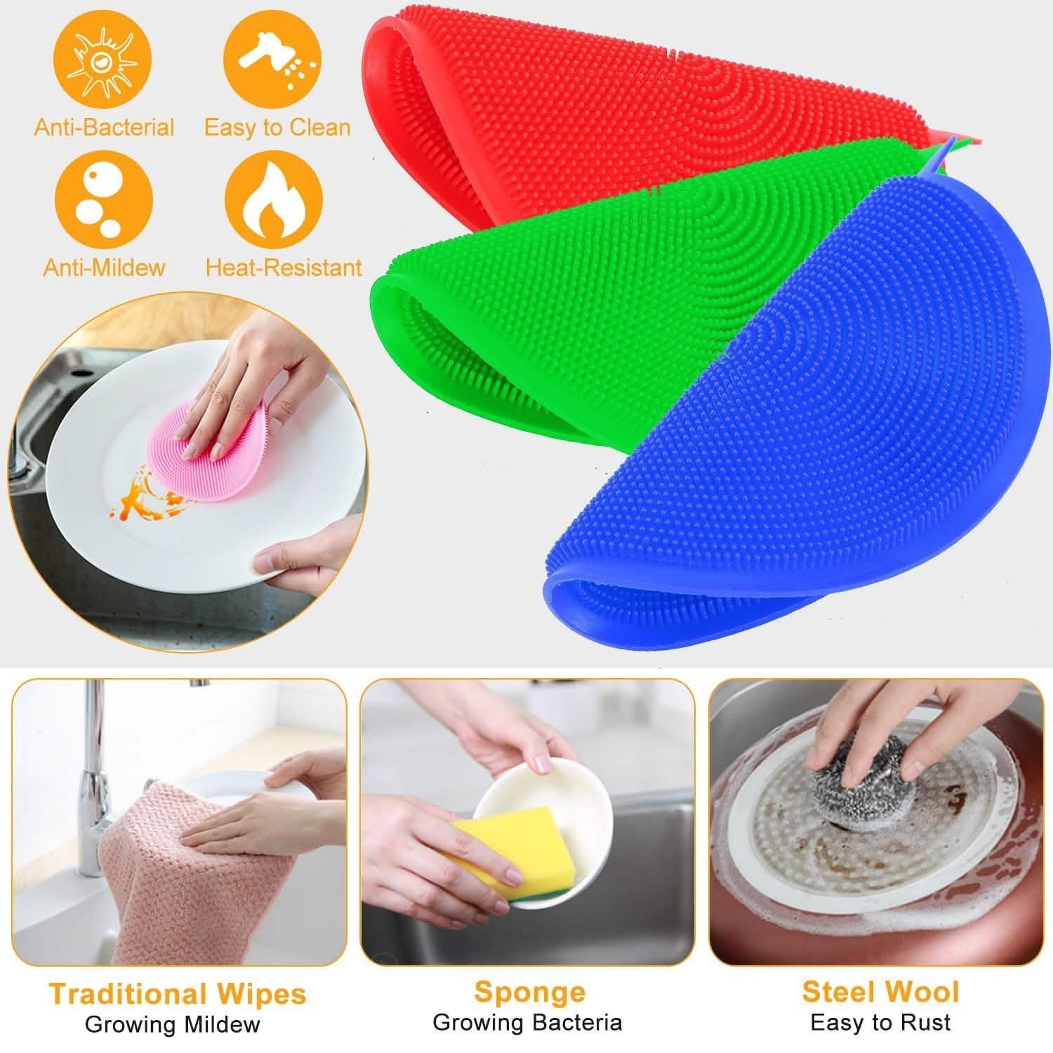 5-Pieces: Kitchen Cleaning Silicone Scrubber DailySale