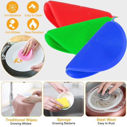 5-Pieces: Kitchen Cleaning Silicone Scrubber DailySale