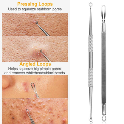5-Pieces Set: BlackHead Remover Kit Pimple Comedone Extractor Tool Set DailySale