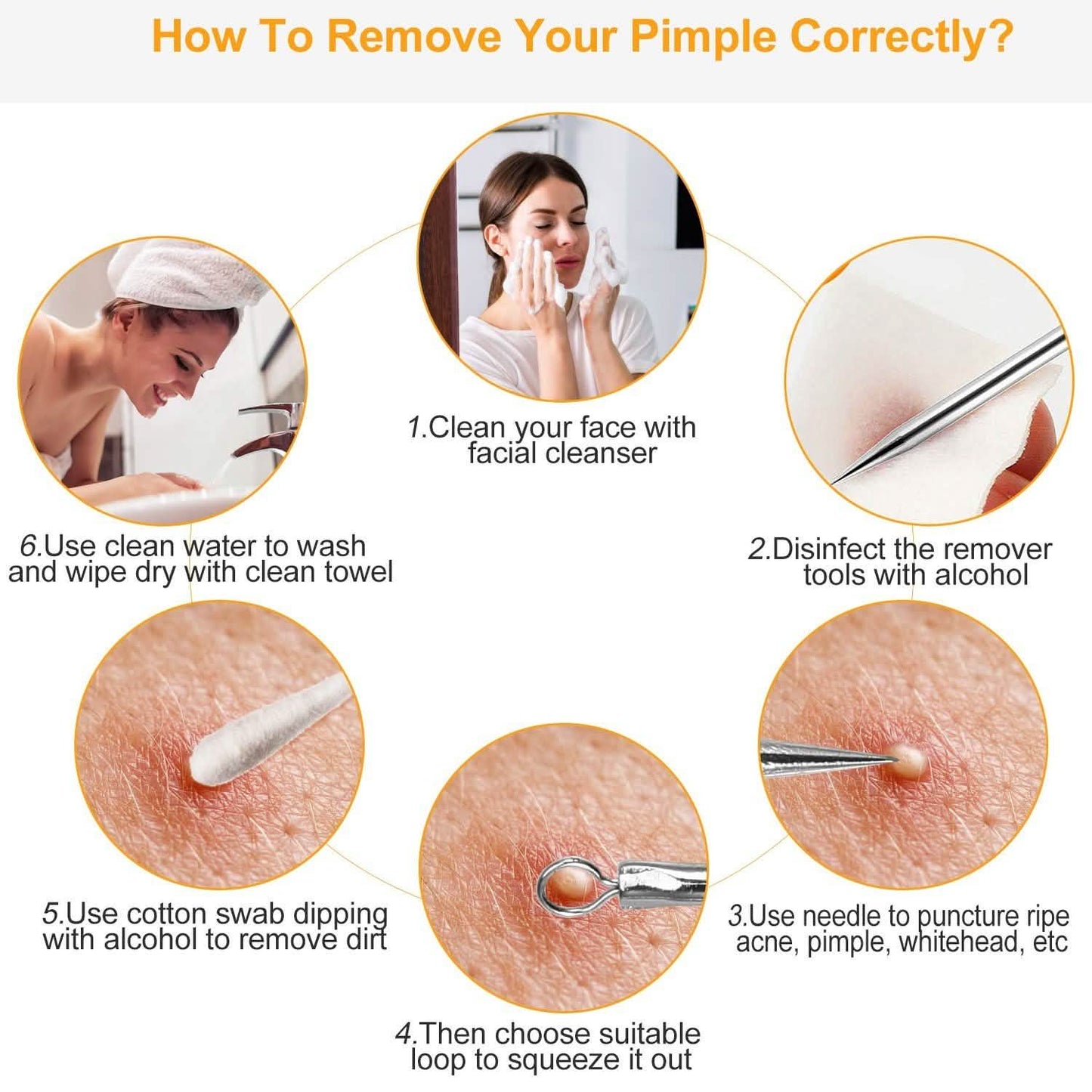 5-Pieces Set: BlackHead Remover Kit Pimple Comedone Extractor Tool Set DailySale
