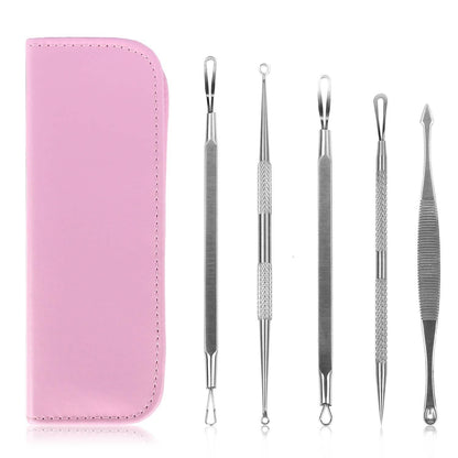 5-Pieces Set: BlackHead Remover Kit Pimple Comedone Extractor Tool Set DailySale