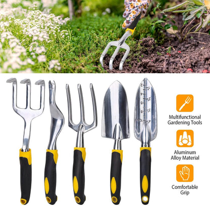 5-Pieces Set: Heavy Duty Garden Tool Set with Non-Slip Handle DailySale