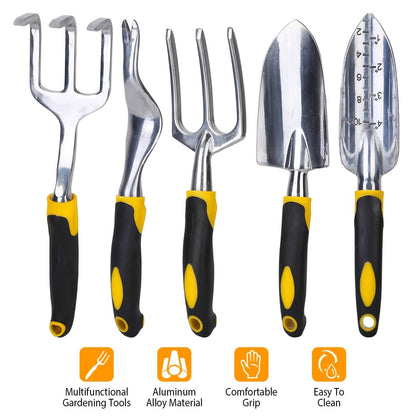 5-Pieces Set: Heavy Duty Garden Tool Set with Non-Slip Handle DailySale