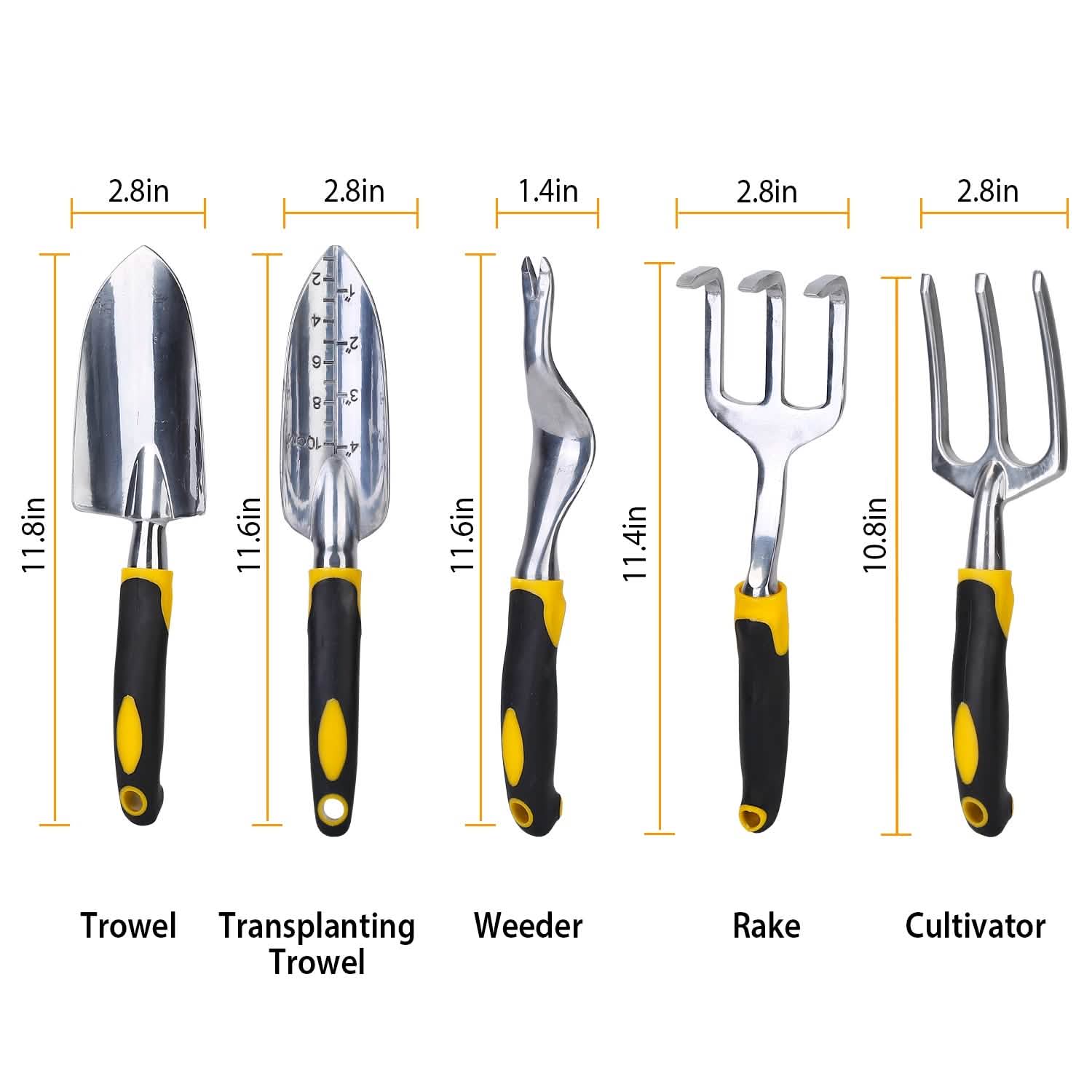 5-Pieces Set: Heavy Duty Garden Tool Set with Non-Slip Handle DailySale