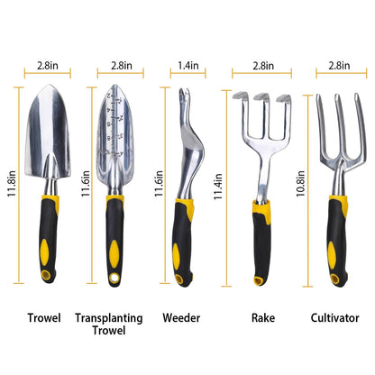 5-Pieces Set: Heavy Duty Garden Tool Set with Non-Slip Handle DailySale
