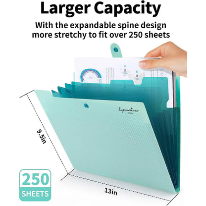 5 Pocket Folder with Labels, Letter Size Expanding File Folder Organizer DailySale