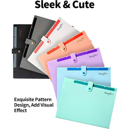 5 Pocket Folder with Labels, Letter Size Expanding File Folder Organizer DailySale