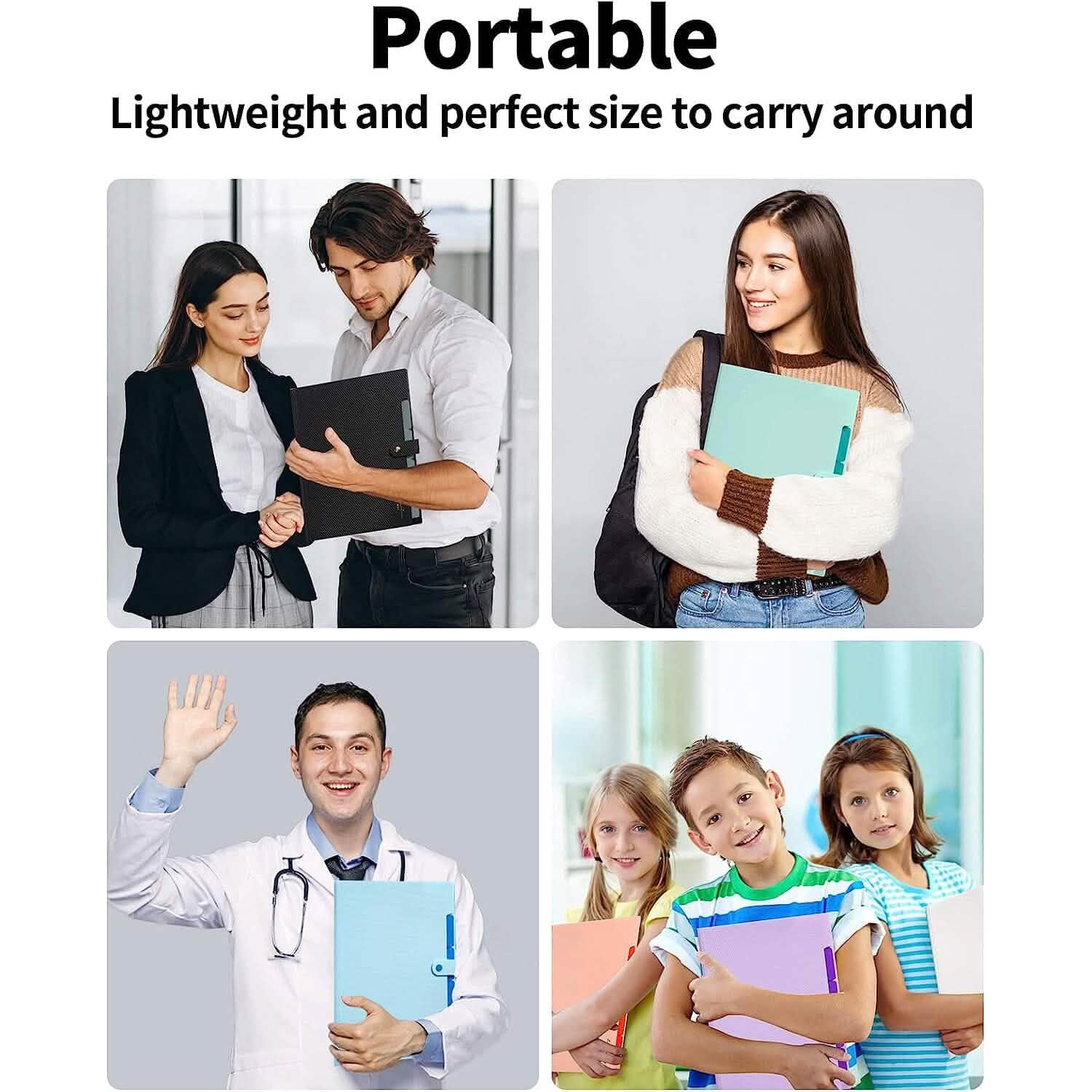 5 Pocket Folder with Labels, Letter Size Expanding File Folder Organizer DailySale