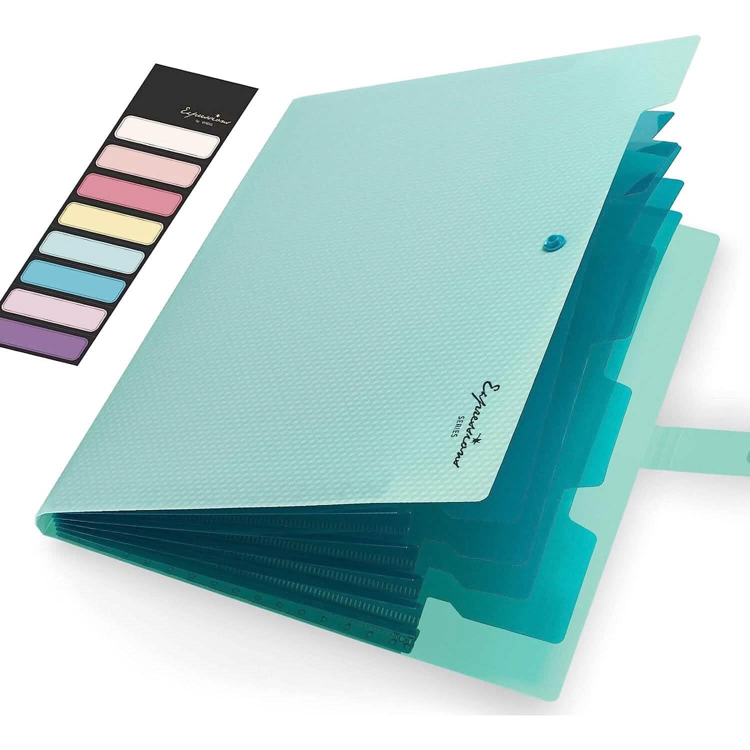 5 Pocket Folder with Labels, Letter Size Expanding File Folder Organizer DailySale