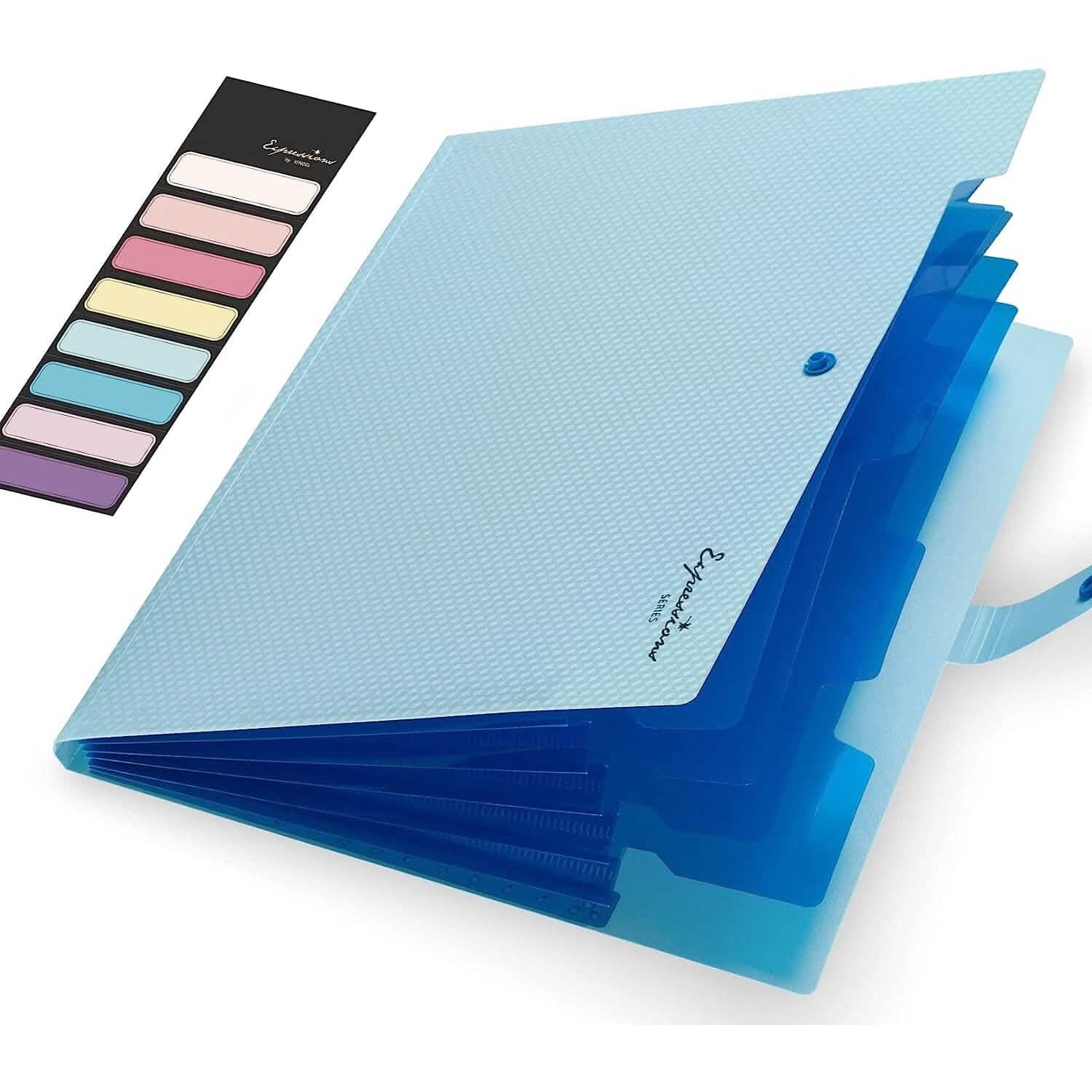 5 Pocket Folder with Labels, Letter Size Expanding File Folder Organizer DailySale