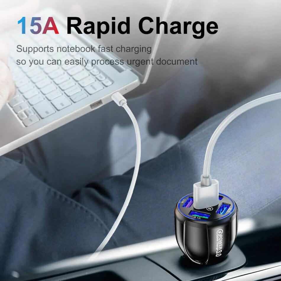 5 Port USB Fast Car Charger with LED Display DailySale