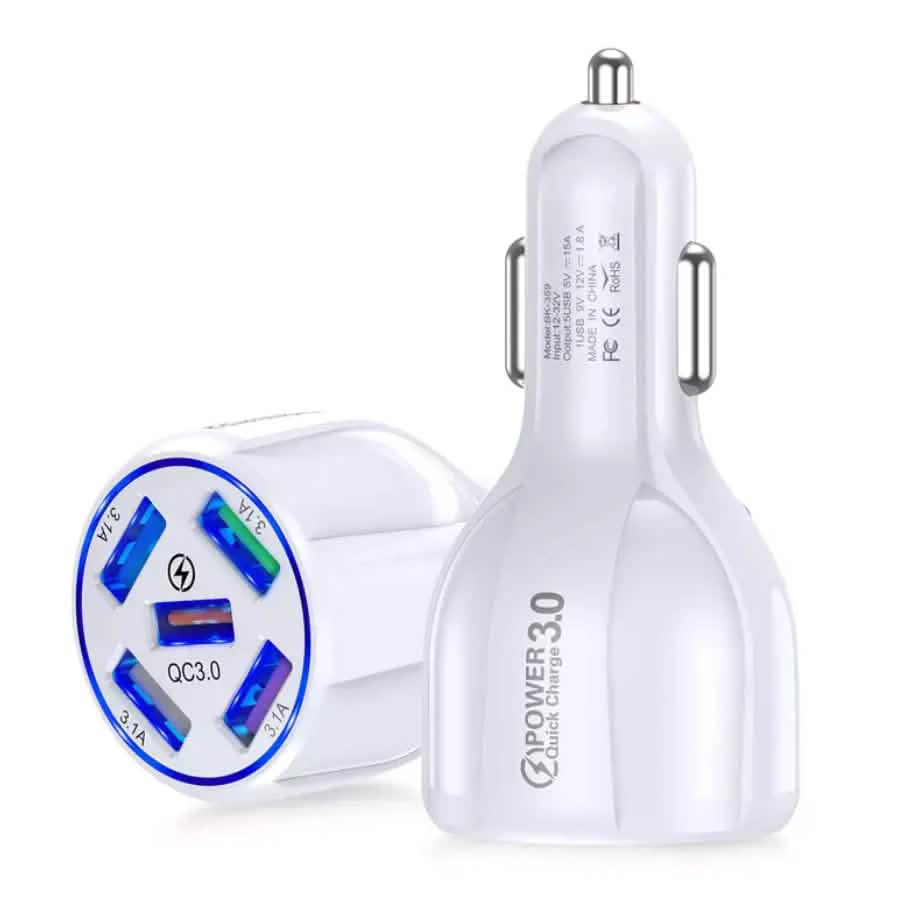 5 Port USB Fast Car Charger with LED Display DailySale