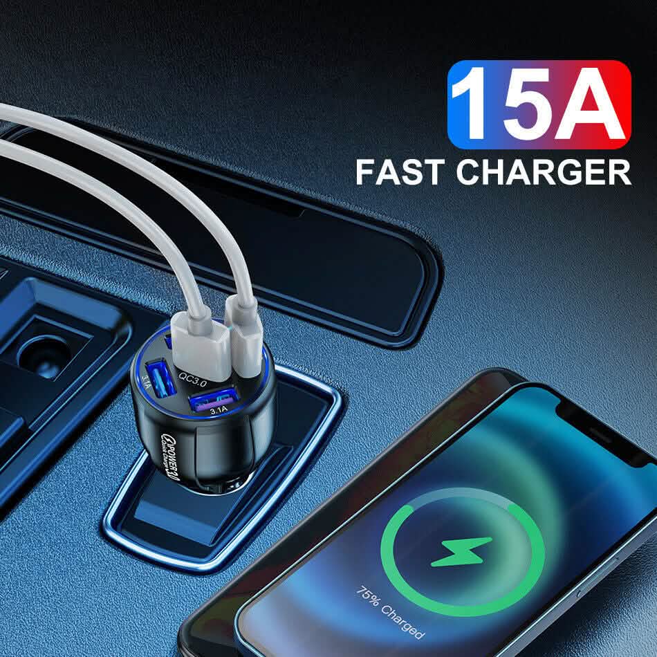 5 Port USB Fast Car Charger with LED Display DailySale