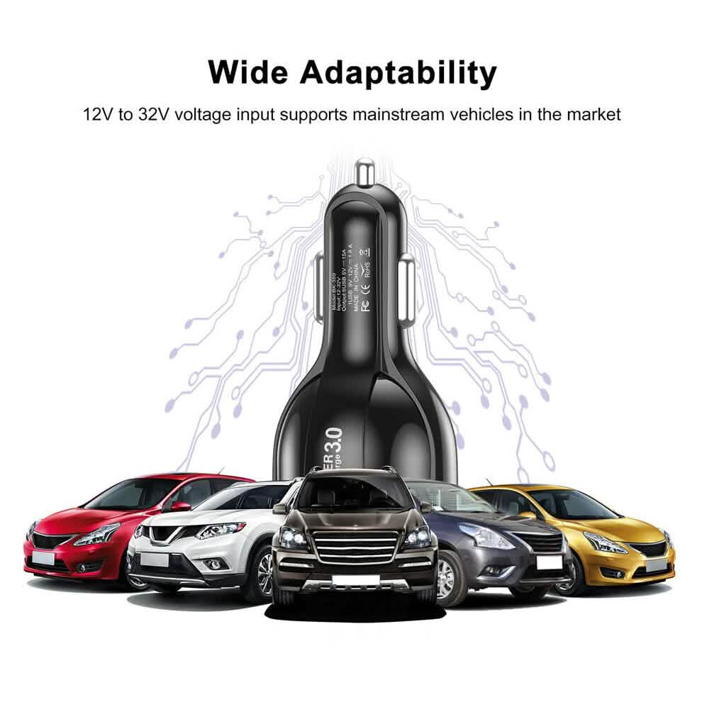 5 Port USB Fast Car Charger with LED Display DailySale