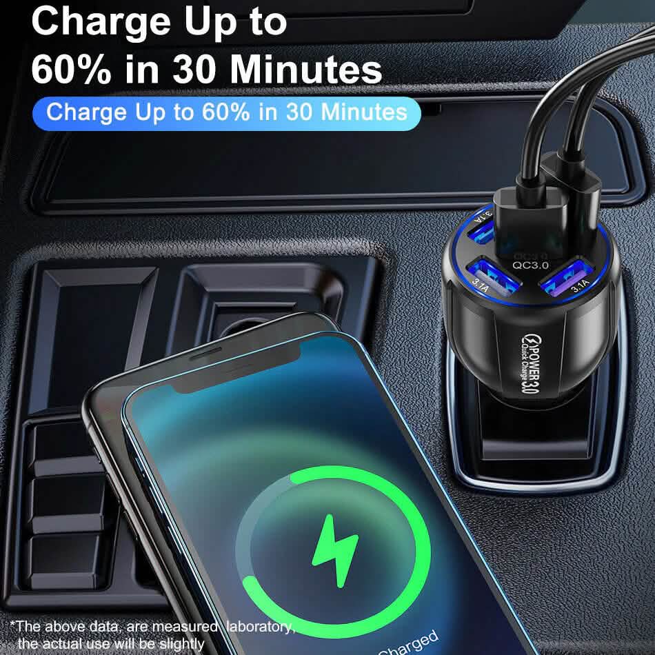 5 Port USB Fast Car Charger with LED Display DailySale