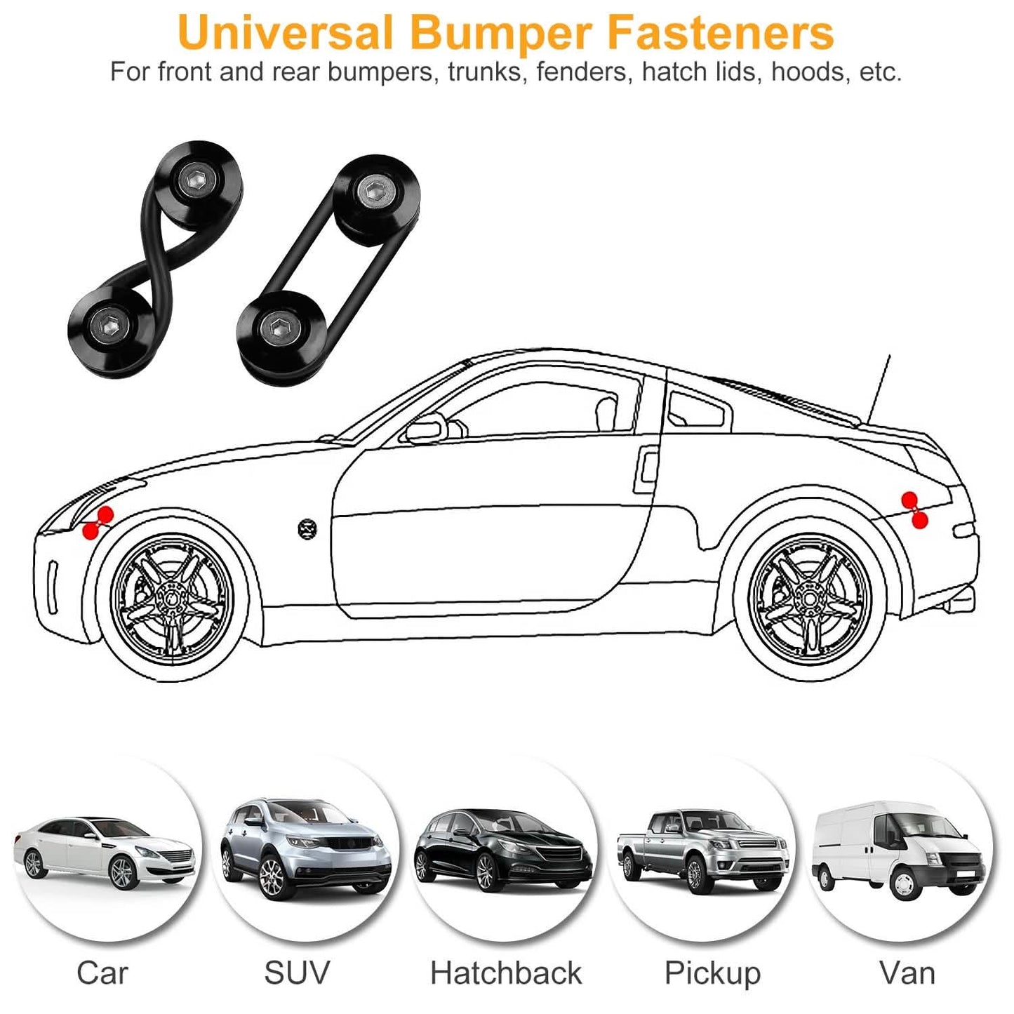 5-Set: Car Quick Release Bumper Fasteners DailySale