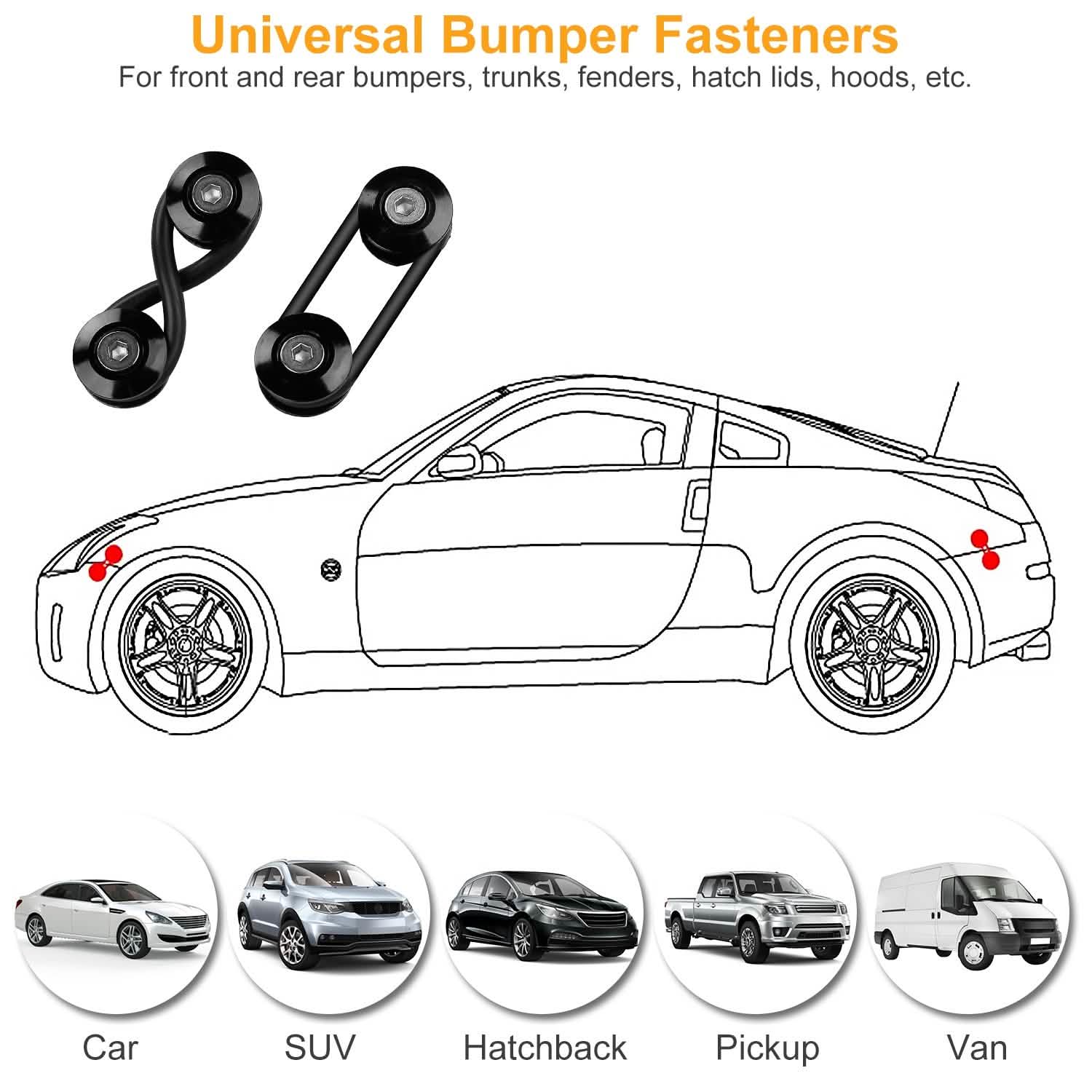 5-Set: Car Quick Release Bumper Fasteners DailySale