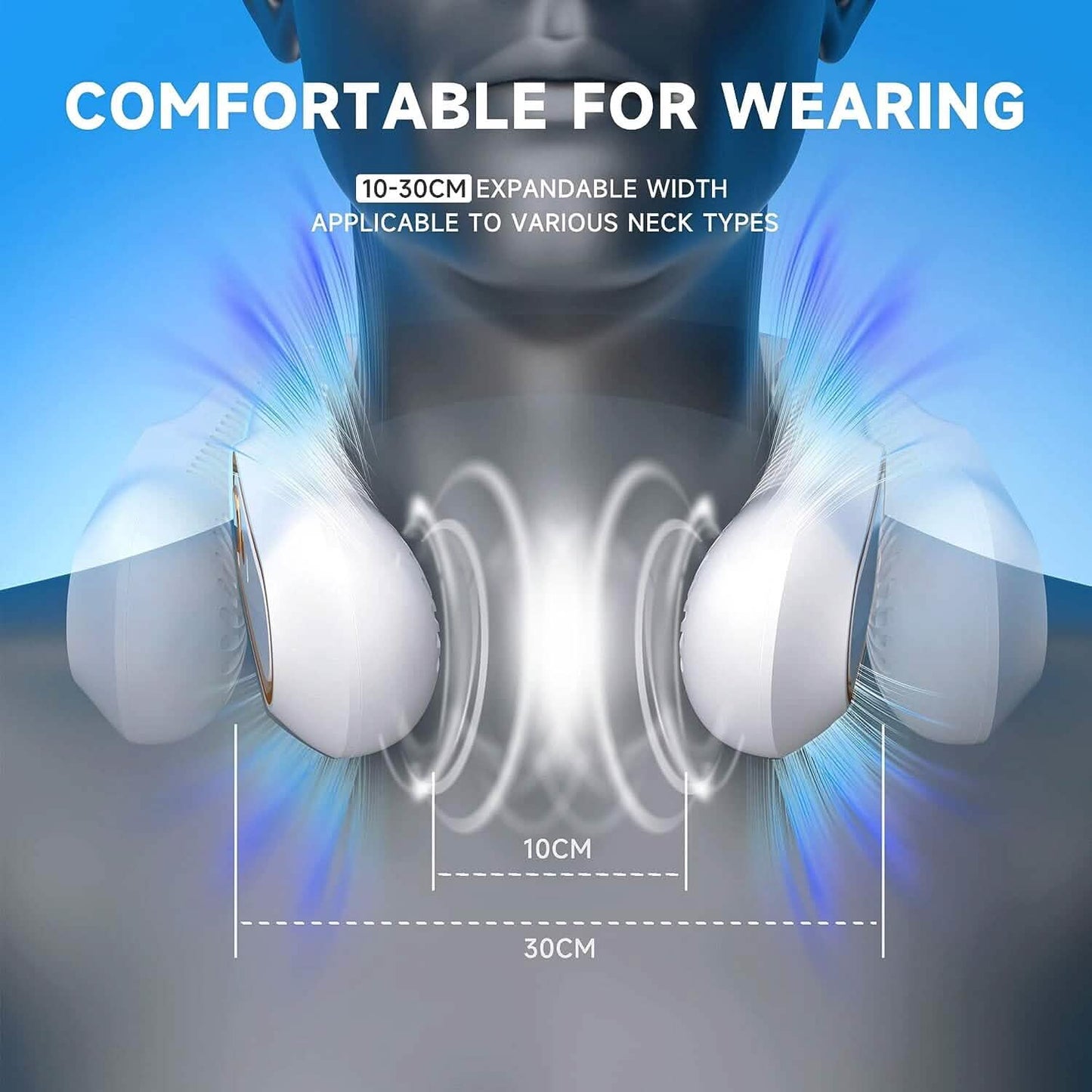 5 Speeds Adjustable USB Rechargeable Battery Powered Personal Neck Fan DailySale