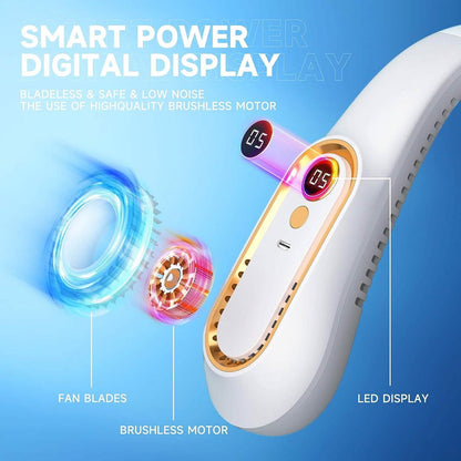 5 Speeds Adjustable USB Rechargeable Battery Powered Personal Neck Fan DailySale