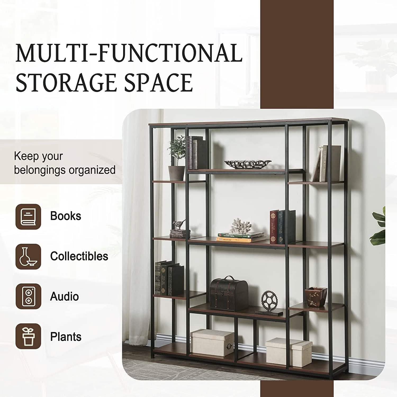 5-Tier Bookcase Bedroom Tall Bookshelf DailySale