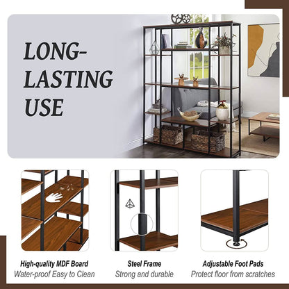 5-Tier Bookcase Bedroom Tall Bookshelf DailySale