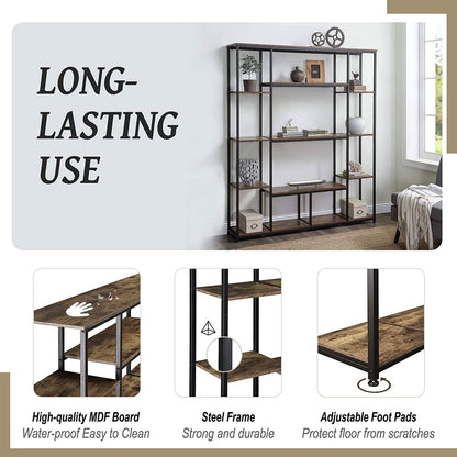 5-Tier Bookcase Bedroom Tall Bookshelf DailySale