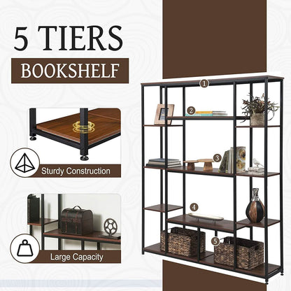 5-Tier Bookcase Bedroom Tall Bookshelf DailySale