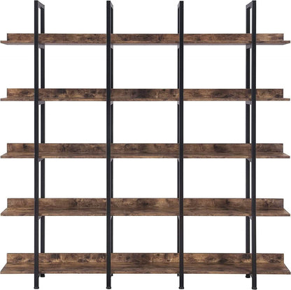 5-Tier Bookcase Tall Bookshelf, Storage Shelf with Metal Frame DailySale