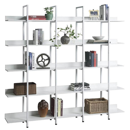 5-Tier Bookcase Tall Bookshelf, Storage Shelf with Metal Frame DailySale