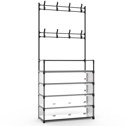 5-Tier Dustproof Entryway Hall Tree Coat and Shoe Rack DailySale