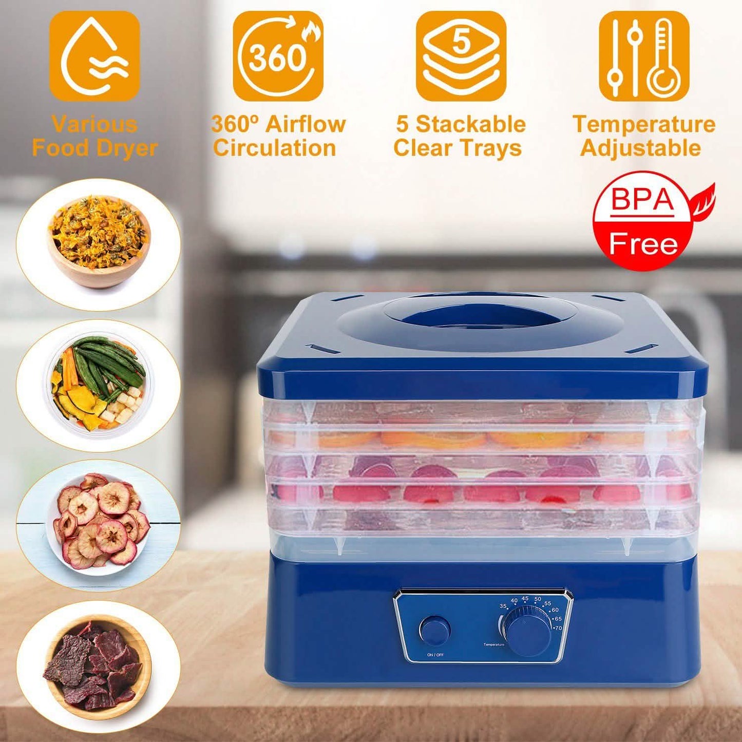 5-Tray Electric Food Dehydrator DailySale