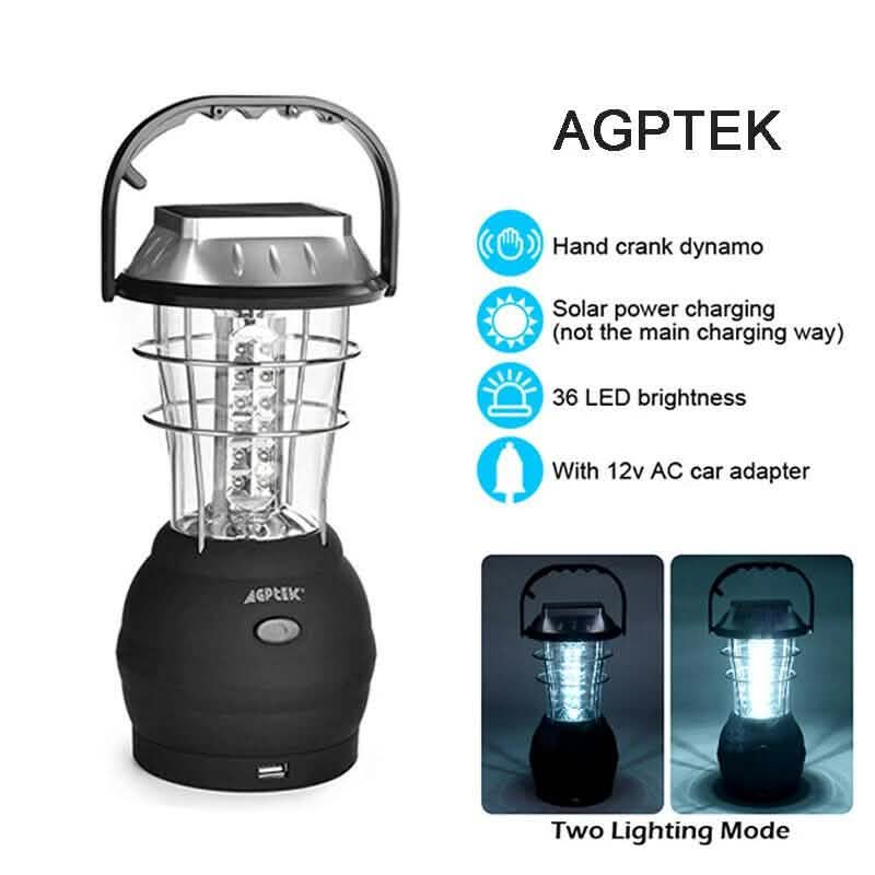 5 Way Charging 36 LED Solar Lantern Camping Light DailySale