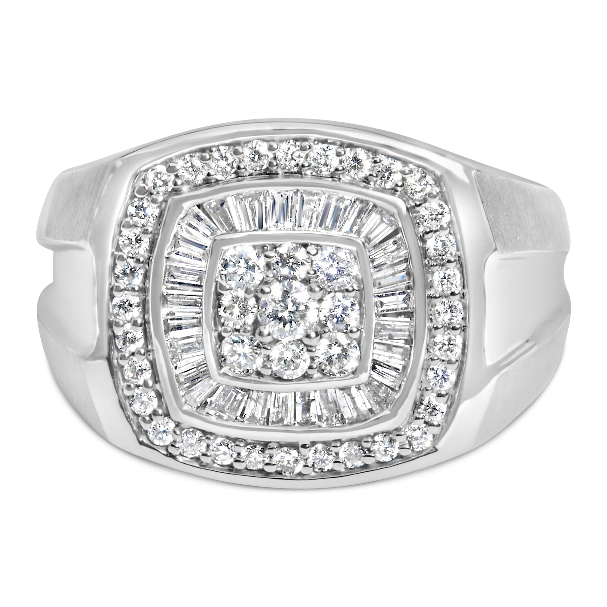 14K White Gold Men's Diamond Band Ring (1 cttw, H-I Color, SI1-SI2 Clarity) Bids.com