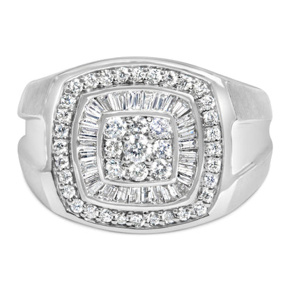 14K White Gold Men's Diamond Band Ring (1 cttw, H-I Color, SI1-SI2 Clarity) Bids.com